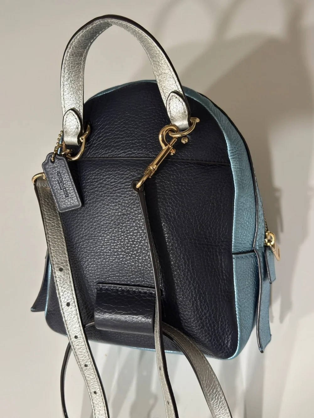 Coach Andi Colorblock Metallic Multicolor Leather Convertible Backpack F49122